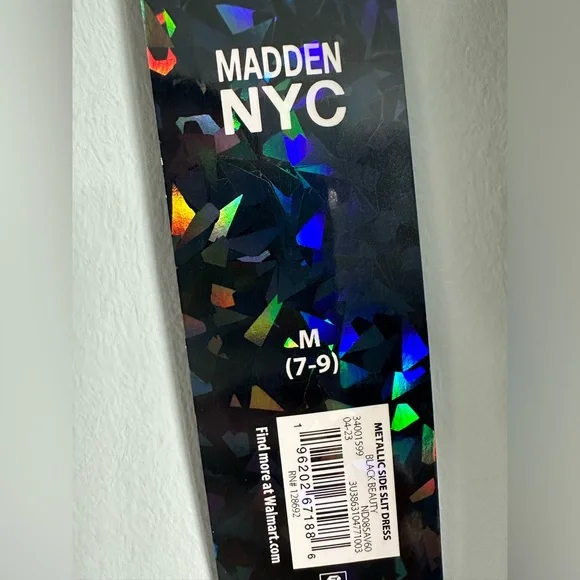 Madden NYC Slate Gray Sparkle Asymmetrical Dress Size Medium (7-9) - Picture 5 of 11